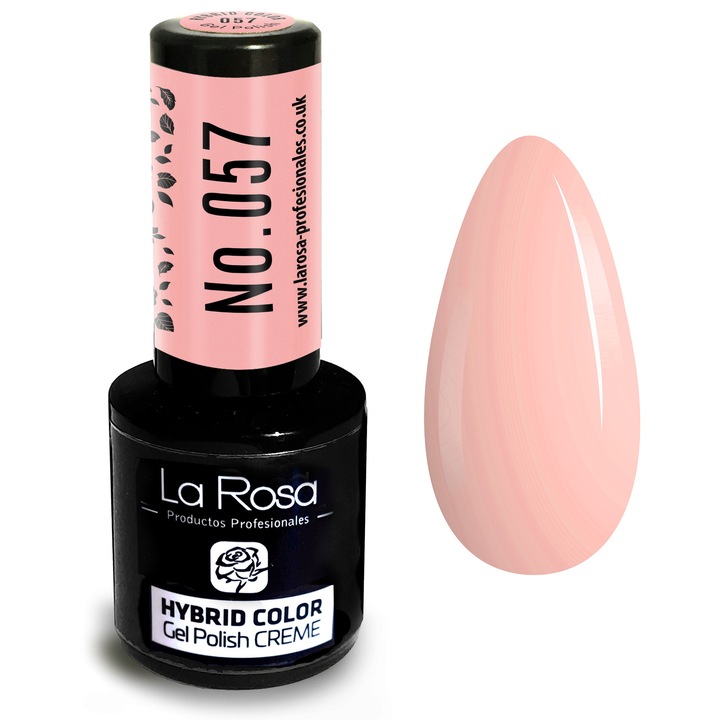 Lac de unghii La Rosa Profesionales CREME hybrid gel 057, bej, 9 ml