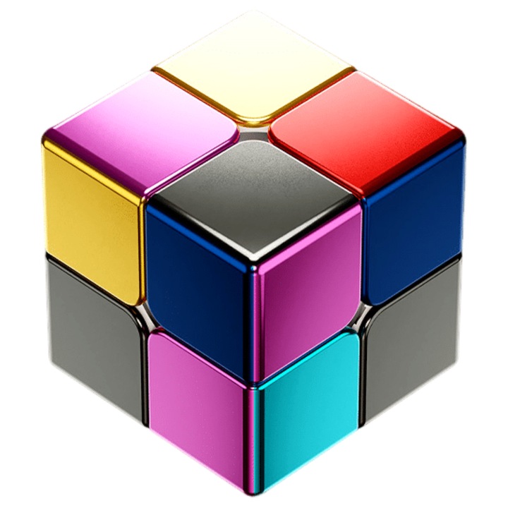 Cub Rubik 2x2x2, Sengso, culori metalice, 125g
