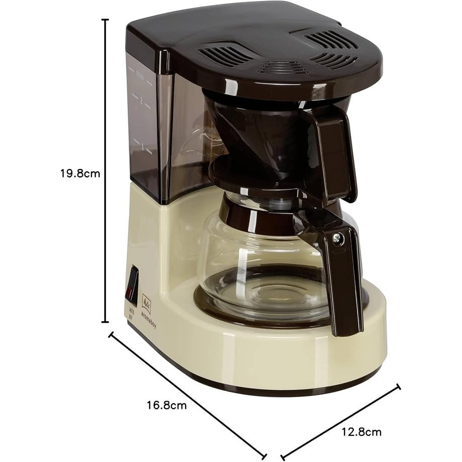 Aparat de cafea cu filtru Melitta, cu carafa de sticla, model Aromaboy, carafa de sticla pentru 2 cesti, cu suport pentru filtru
