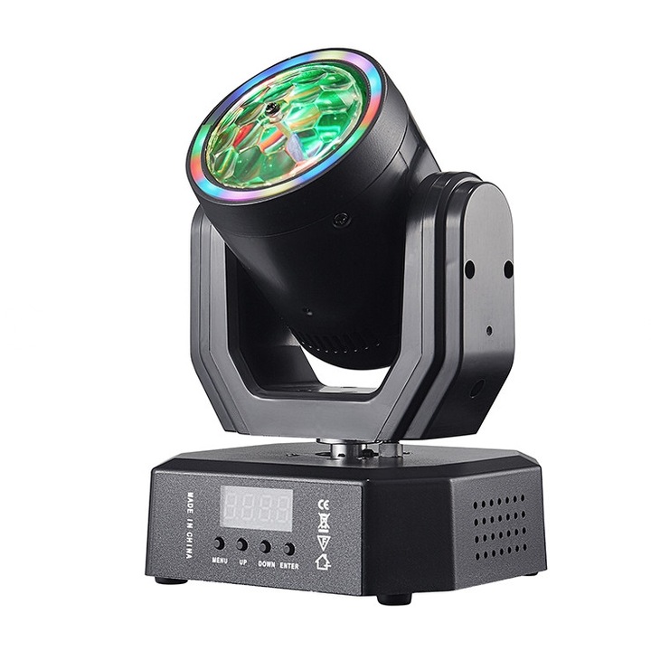 U`King 180W RGBW mini projektor, színpadi partifény, RGB mozgó sugármintás effektlámpa, távirányítóval kompatibilis, DMX512 vezérlés, automata mód, ideális DJ show-khoz, partikhoz, színpadi világításhoz