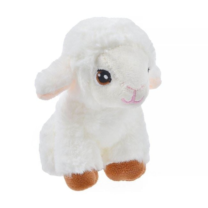 VENITIVO® Plüss Bárány, 16 cm, Puha Textúra, Fehér Barna Mancsokkal