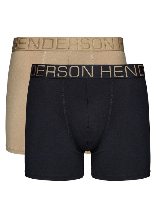 Set boxeri barbati, Nice Henderson, 2 buc, bej-negru, bumbac