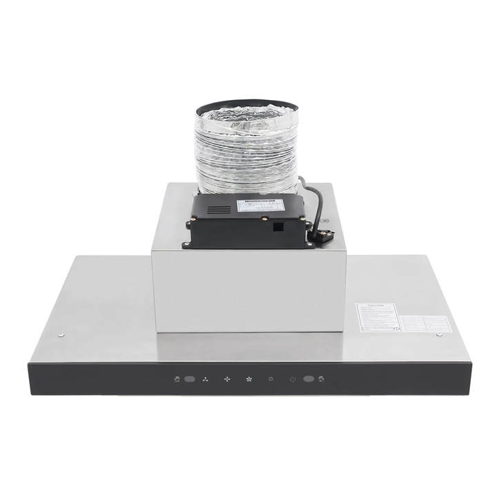 Hota de perete Ciarra, CBCB6102-B, 60 cm, 4 trepte putere, 650m³/h, clasa energetica A++, filtru carbon, mod recirculare si evacuare, lumini LED, filtru de aluminiu pentru grasime lavabil, negru