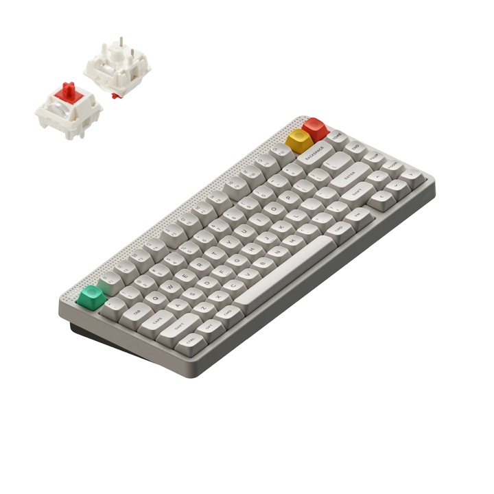 Tastatura Mecanica Wireless NuPhy Node 75 High-Profile, Red Max Switch, Alb