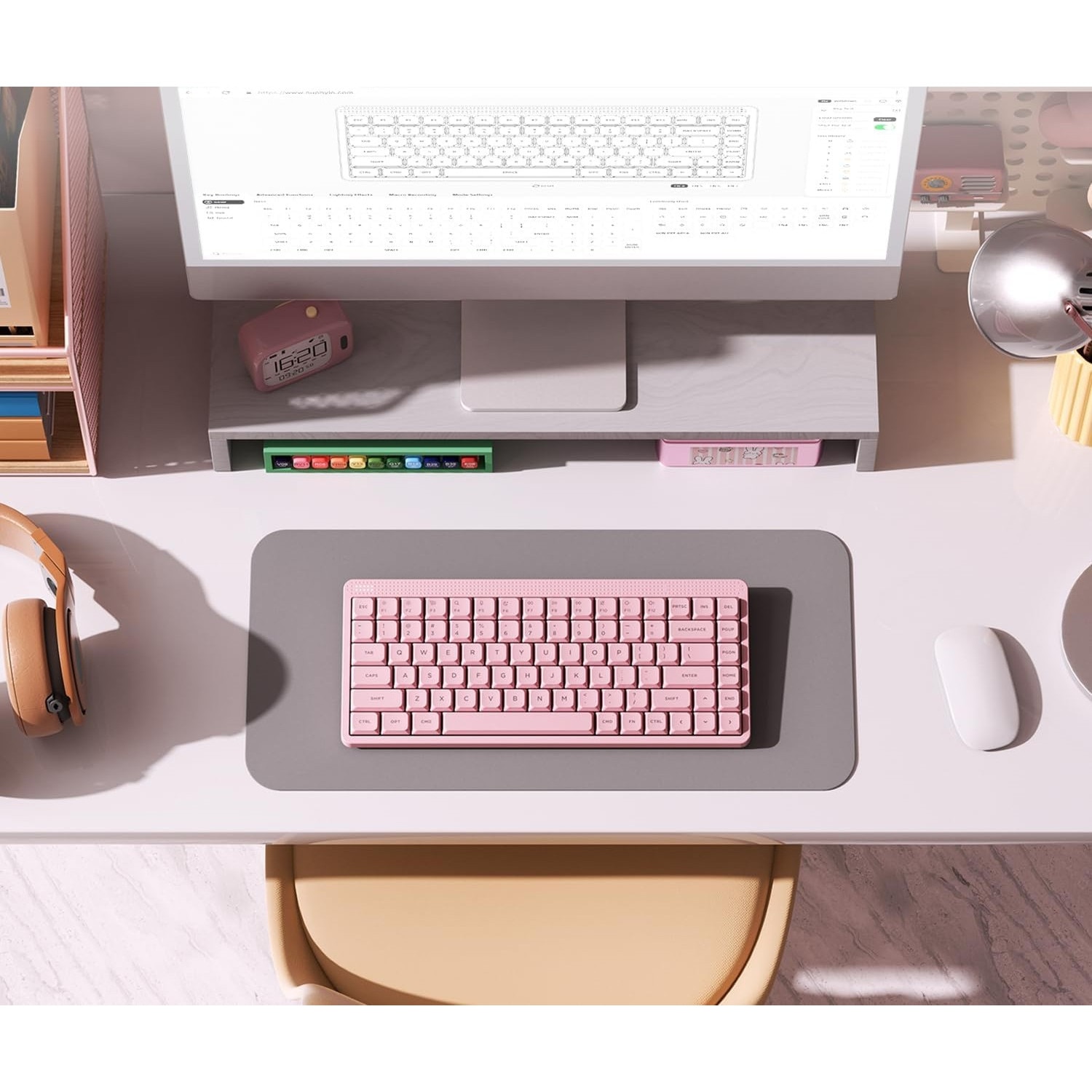 Tastatura Mecanica Wireless NuPhy Node 75 Low-Profile, Red nano