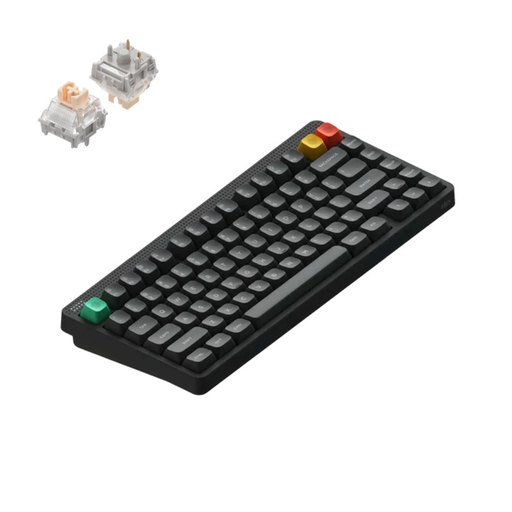 Tastatura Mecanica Wireless NuPhy Node 75 High-Profile, Blush Max Switch, Gri