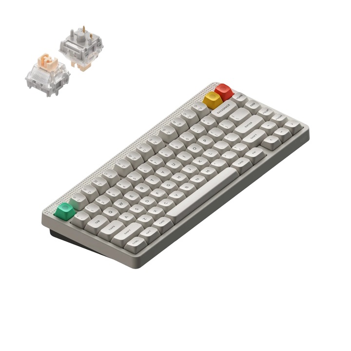 Tastatura Mecanica Wireless NuPhy Node 75 High-Profile, Blush Max Switch, Alb