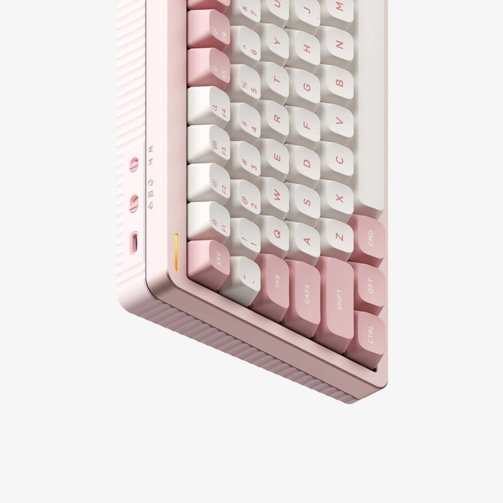 Безжична механична клавиатура NuPhy Halo IO Series, 75% ANSI подредба, 2.4 GHz Bluetooth, Blush Max Switch, розова