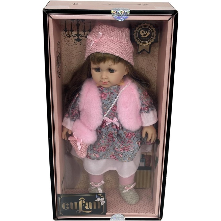 Papusa de plus Cufan cu rochie, 37, 5cm, pentru fete