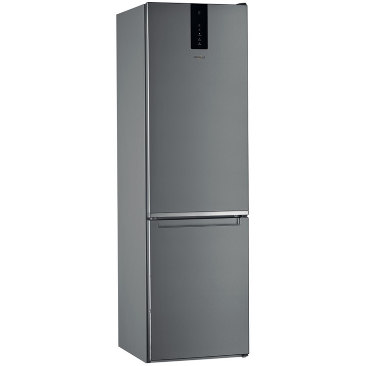Хладилник с фризер Whirlpool W9 921A OX, Dual No Frost, 355 л, Клас E, Обръщаема врата, LED осветление, ProFresh, Цвят Optic Inox