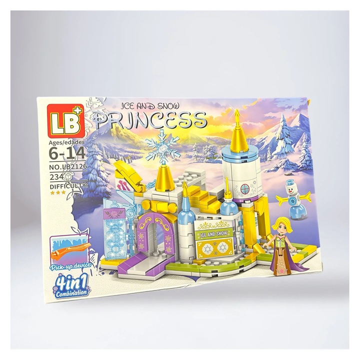 Set de Constructie Castel Ice & Snow Princess, 234 piese, 20x12x10cm, creativitate si joaca variata