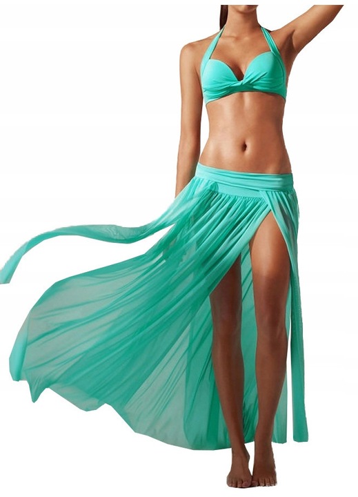 Fustă lungă din tul, SNM, verde mentă, mărime universală, lungime 90cm