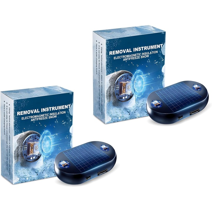 Dispozitiv solar pentru prevenirea inghetului si indepartarea zapezii, set de 2, negru