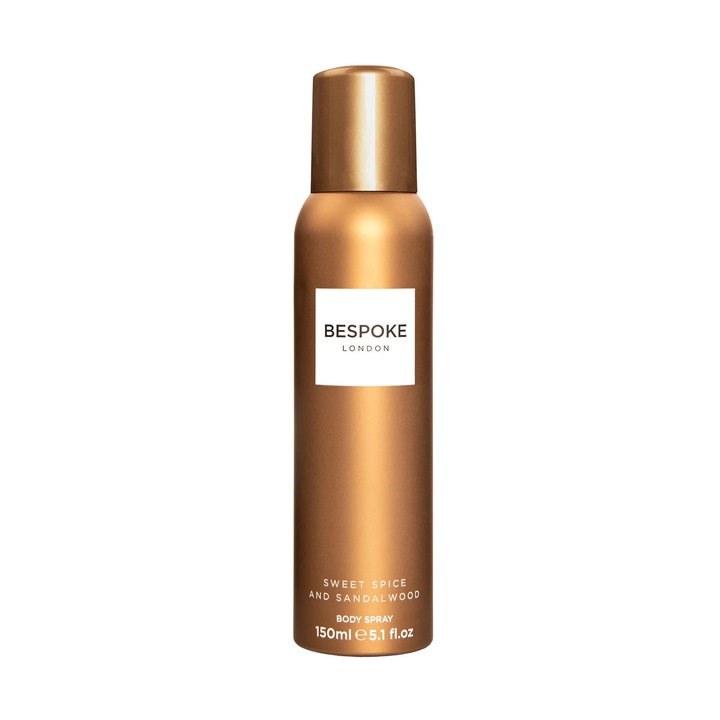 Deodorant spray, bespoke, unisex, parfum de condimente dulci si lemn de santal, design elegant