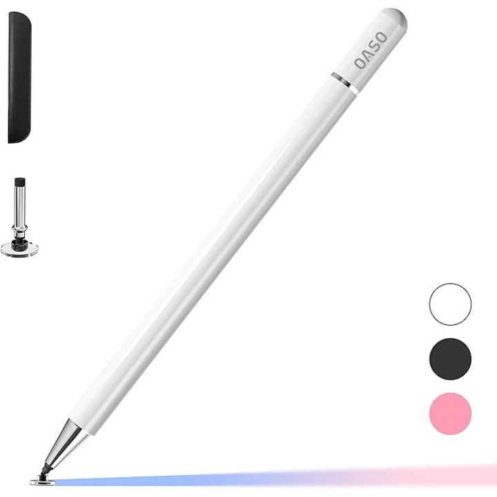 Stylus tactil OASO, compatibil cu toate ecranele tactile, alb