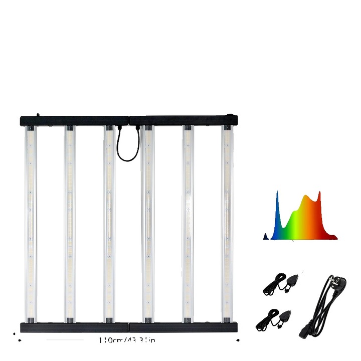 Növénytermesztő lámpa, teljes spektrumú LED, 720W, állítható fényerő, alumínium, 110-240V