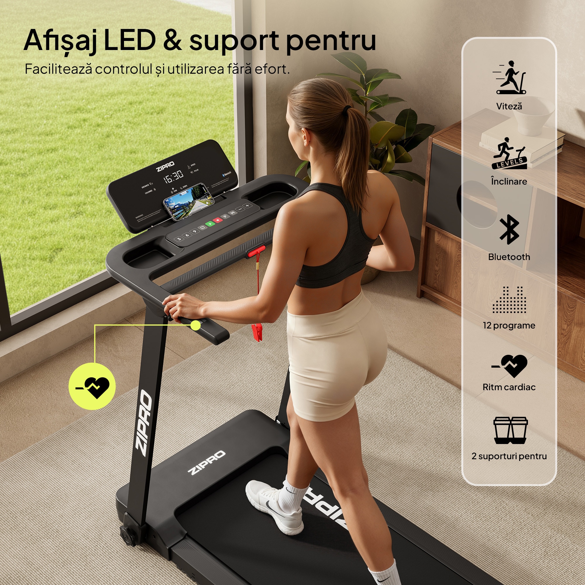【ガリウム】GIGA SPEED ZERO Liquid 01 Banda de alergare electrica Zipro Forma, 720W, viteza 1-12 km/h