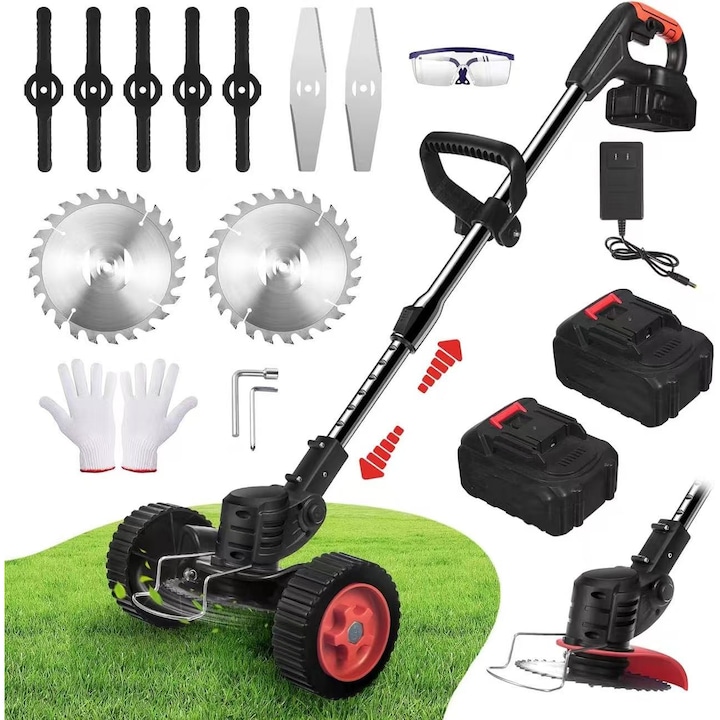 Masina de tuns gard viu wireless, unealta electrica de gradinarit mini portabila 2 in 1. Baterie cu durata lunga de viata. Vine cu 2 masini de tuns iarba. Masina de tuns iarba portabila, usoara, flexibila, sigura, durabila, usor de utilizat si usor de uti