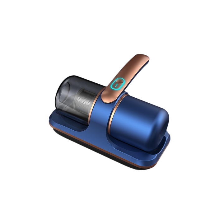 Aspirator antiacarieni fara fir UV-C, ORBER, sterilizare prin ultraviolete, filtrare multi-strat, putere 100W, 8000pa, curatare profunda saltele, filtru lavabil, silentios, touchscreen LCD, 8 moduri, portabil, usor, pentru casa, albastru