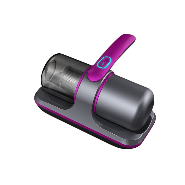Aspirator antiacarieni fara fir UV-C, ORBER, sterilizare prin ultraviolete, filtrare multi-strat, putere 100W, 8000pa, curatare profunda saltele, filtru lavabil, silentios, touchscreen LCD, 8 moduri, portabil, usor, pentru casa，violet cenusiu