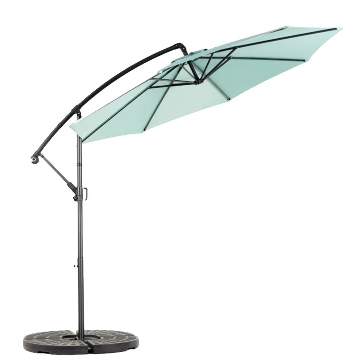 Umbrela de exterior, canopy mare, tilt ajustabil, turcoaz, 14.8 Ft