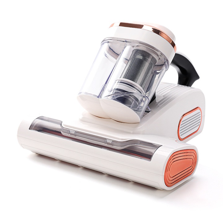 Aspirator portabil ORBER, afisaj LED, reglare intensitate pe 2 niveluri, reincarcabil, indepartare acarieni, sterilizare UV, design ergonomic, durabil, alb