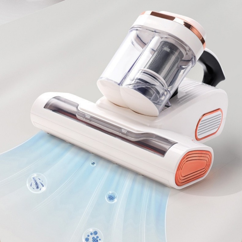 Aspirator portabil ORBER, afisaj LED, reglare intensitate pe 2 niveluri, reincarcabil, indepartare acarieni, sterilizare UV, design ergonomic, durabil, alb