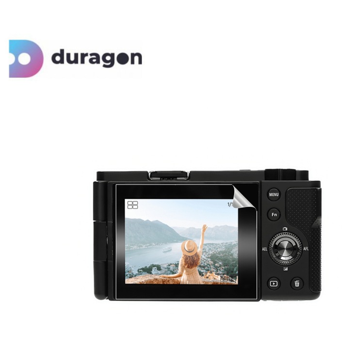 Folie Duragon, pentru AgfaPhoto Realishot C110, protectie ecran, silicon antisoc, kit inclus