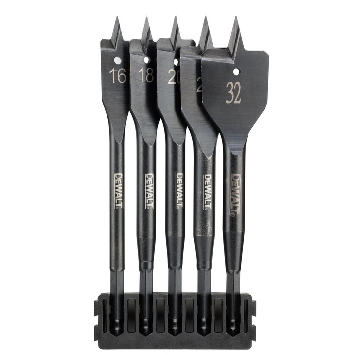Set 5 burghie plate pentru lemn, DeWALT