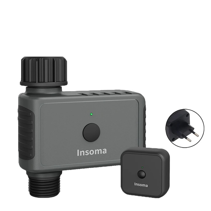 Програматор за поливане, интелигентна автоматизация, съвместим с гласови асистенти, устойчив на атмосферни влияния, 2x AA, BSPT-Hub-EU