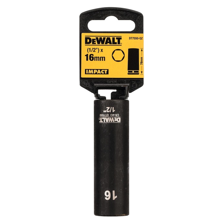 Cheie tubulară de impact DeWALT 16mm