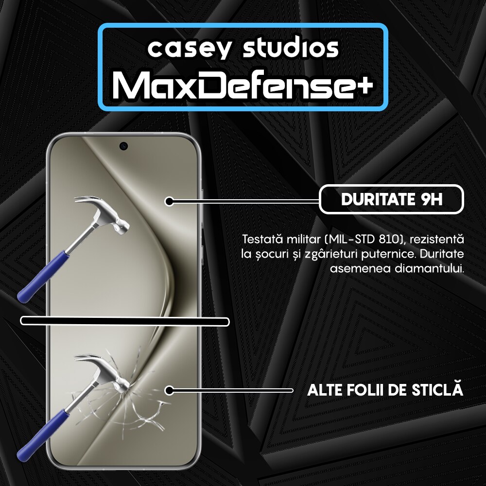 Folie Sticla CASEY STUDIOS™ compatibila cu Huawei Pura 70, Full Cover 3D, Full Glue, Duritate Militara, Ultra HD, Anti Zgarieturi, Anti Amprente, Anti Socuri, Margini Negre