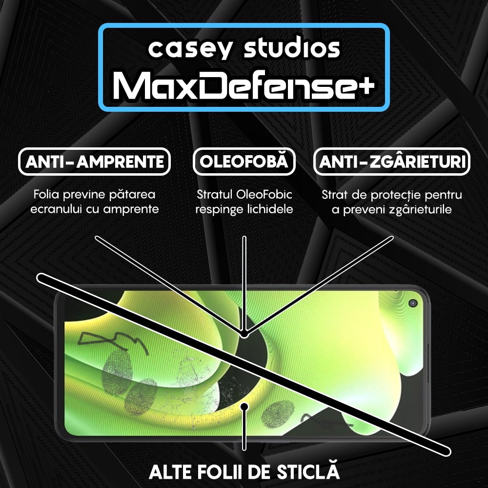 Folie Sticla CASEY STUDIOS™ compatibila cu Realme GT Neo 3T / GT Neo2 / GT2, Full Cover 3D, Full Glue, Duritate Militara, Ultra HD, Anti Zgarieturi, Anti Socuri, Margini Negre
