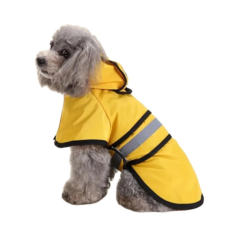 Pelerina pentru caini, impermeabila, ajustabila, galbena, 4XL