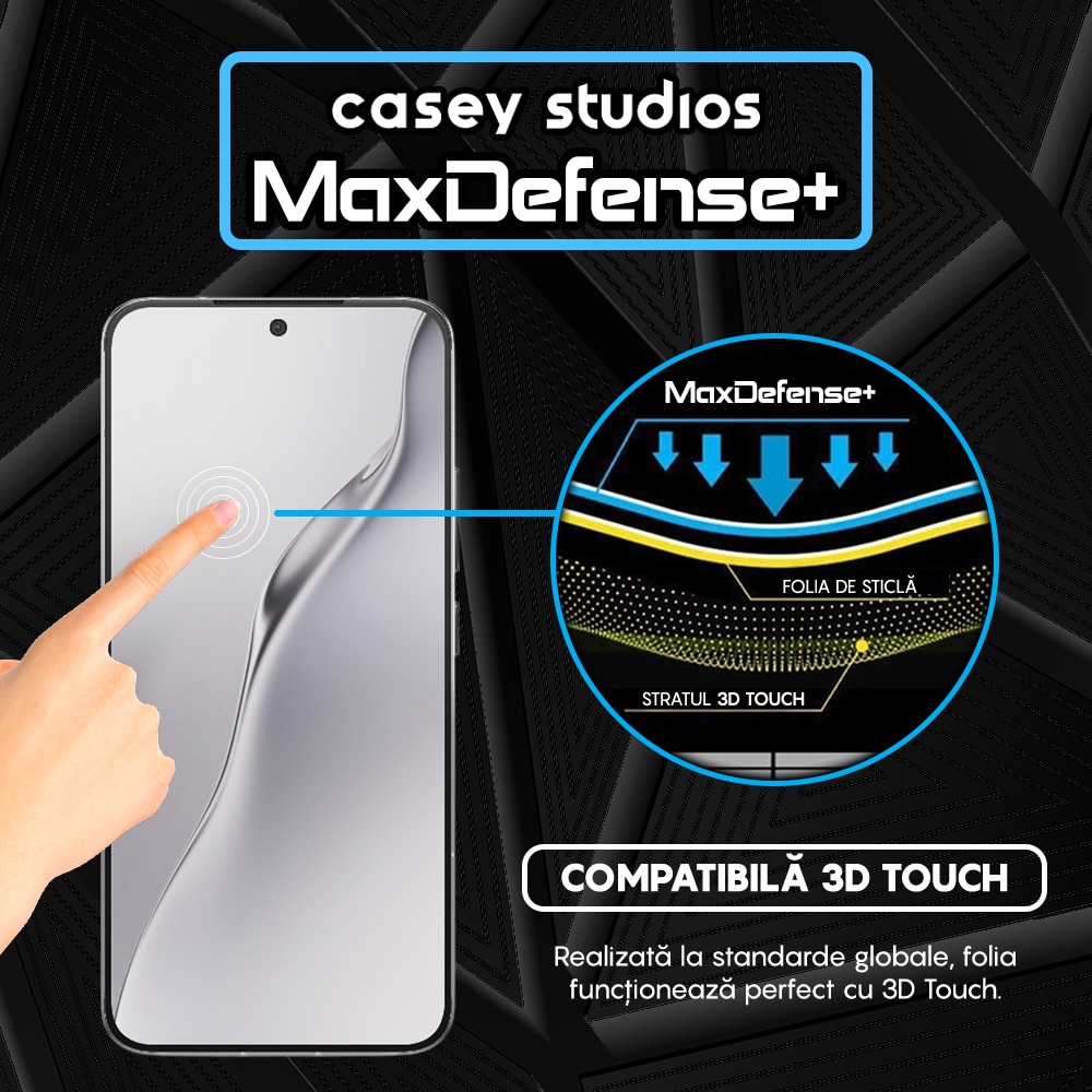 Folie Sticla CASEY STUDIOS pentru Xiaomi 15, Full Glue, Sticla Securizata, Duritate Militara, Ultra HD, Protectie Profesionala Ecran 3D, Anti Zgarieturi, Anti Socuri, Margini negre