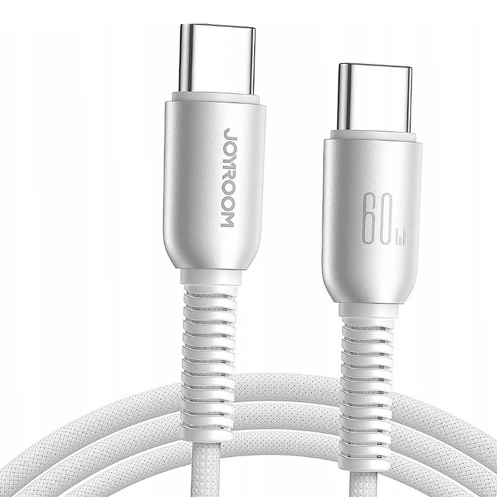 Cablu USB-C la USB-C, 1.2M, 60W, Joyroom S-A51, Transfer date, Textil, Gri