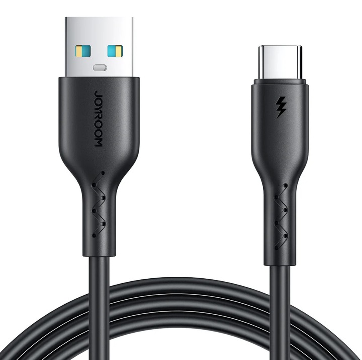 Cablu Date si Incarcare Rapida, Type-C - USB, Joyroom SA26 Flash Charge Series, 3A, Smart Chip, 1.2m, Negru