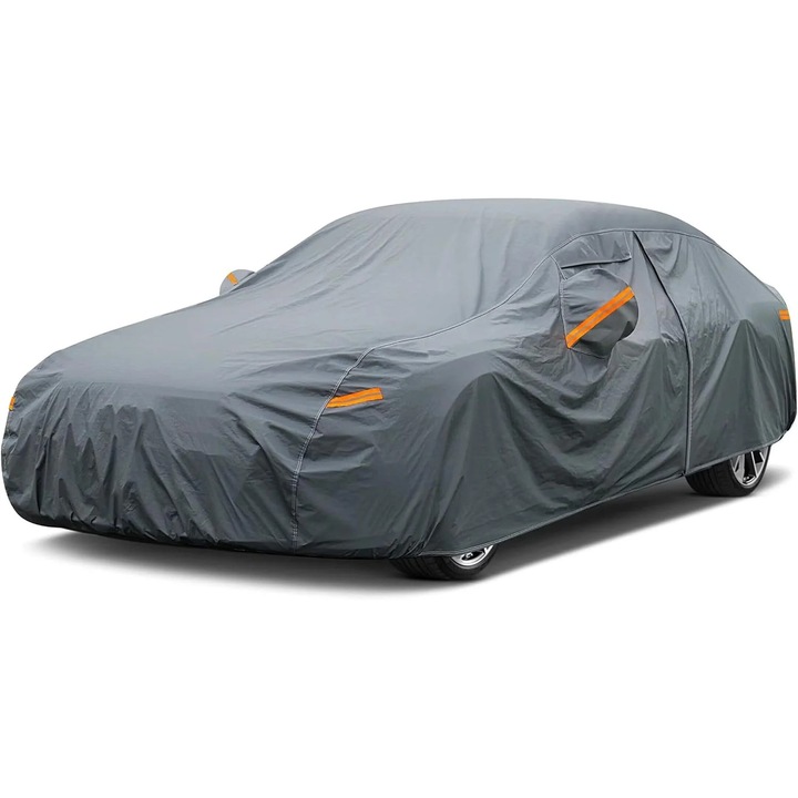Husa Auto Elindor Impermeabilă Heavy Duty, Antivant, Gri, Sedan XL 483x178x120cm