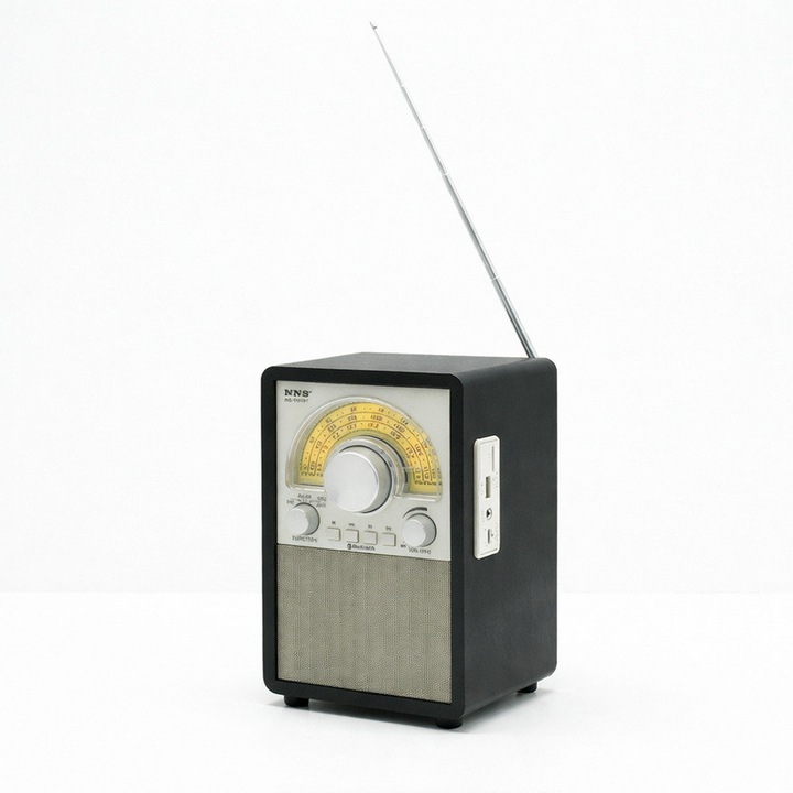 Radio Retro Rovolt NS-900BT cu Bluetooth, FM/AM/SW, MP3 Player, TWS, AUX, Difuzor integrat