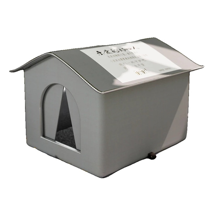 Culcus pentru animale, design impermeabil, gri deschis, 33x33x33cm, pliabil si lavabil