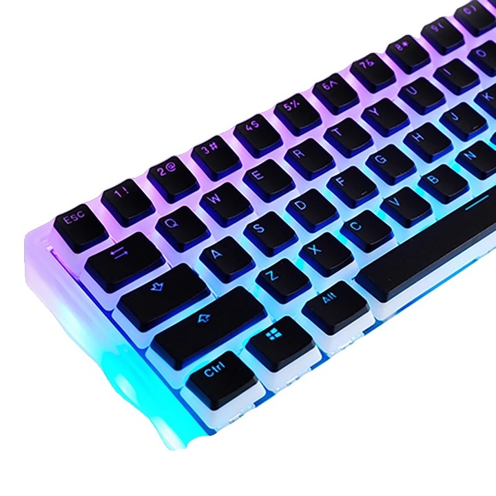 Tastatura mecanica, capace de taste PBT, design profil OEM, negru