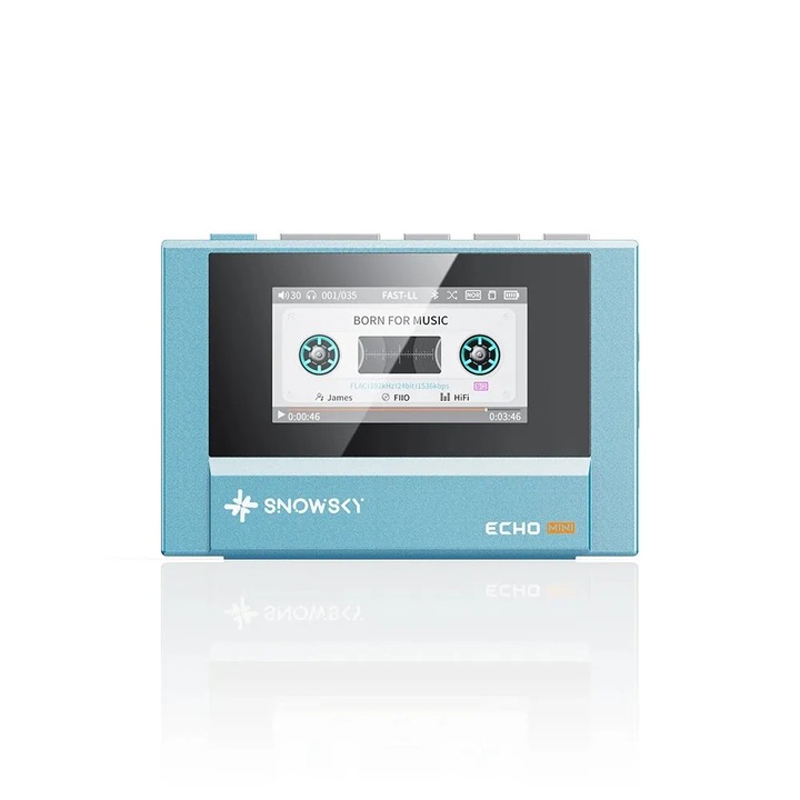 MP3 плейър Hi-Fi FiiO Echo Mini - Knight Audiophile Starter Pack - Bluetooth 5.3, 3.5mm + 4.4mm балансиран, 15ч автономност, син