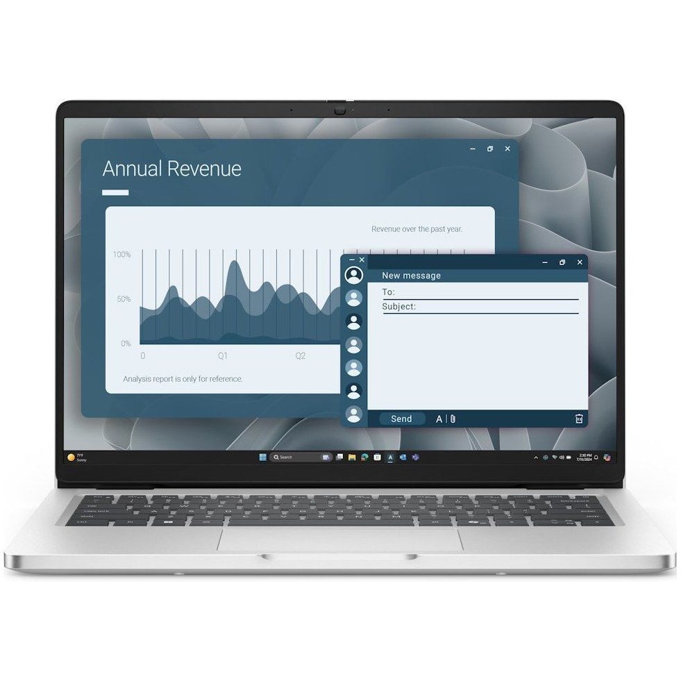Laptop Dell Pro 14 PC14250 7KFR1, 14 inch 1920 x 1200, Intel 255U 12 C / 14 T, 2.4 GHz - 5.2 GHz, 12 MB cache, 32 GB DDR5, 512 GB SSD, Intel Graphics, Windows 11 Pro, Tastatura Czech, Slovak