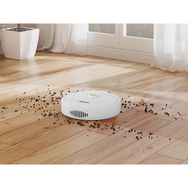 Robot de curatare automat, cordless, aspirare puternica, 90 min autonomie, diametru 22 cm, Plastic, culoare Alb