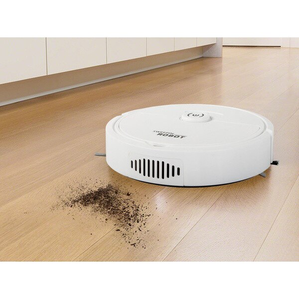 Robot de curatare automat, cordless, aspirare puternica, 90 min autonomie, diametru 22 cm, Plastic, culoare Alb