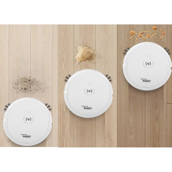 Robot de curatare automat, cordless, aspirare puternica, 90 min autonomie, diametru 22 cm, Plastic, culoare Alb
