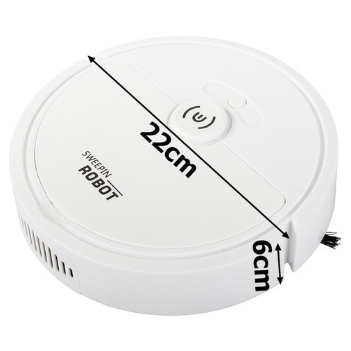 Robot de curatare automat, cordless, aspirare puternica, 90 min autonomie, diametru 22 cm, Plastic, culoare Alb