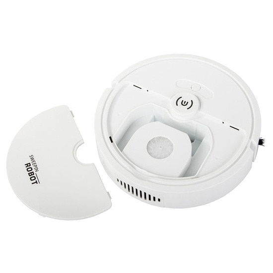 Robot de curatare automat, cordless, aspirare puternica, 90 min autonomie, diametru 22 cm, Plastic, culoare Alb