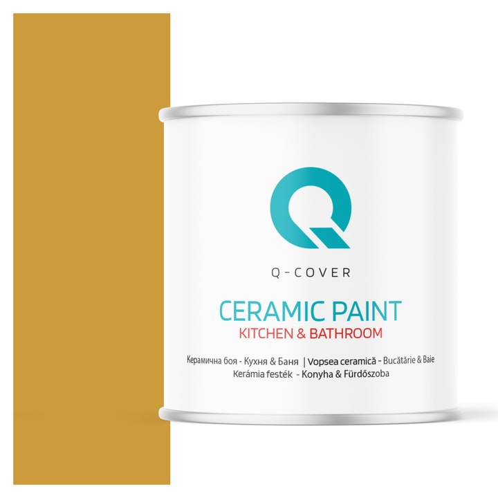 Vopsea lavabila ceramica Q-COVER Bucatarie & Baie, anti-mucegai, anti-bacterian, Sepia H6737, 2L