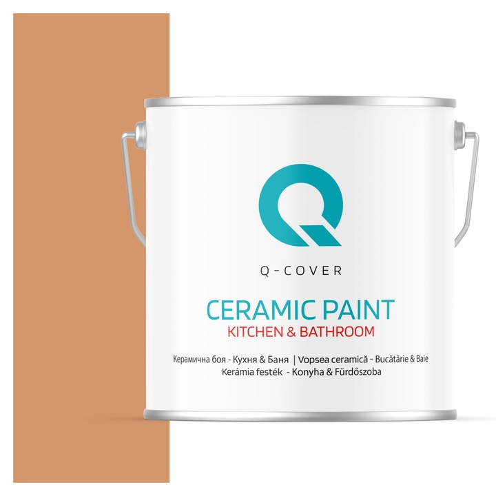 Vopsea lavabila ceramica Q-COVER Bucatarie & Baie, anti-mucegai, anti-bacterian, Crem H6135, 5L